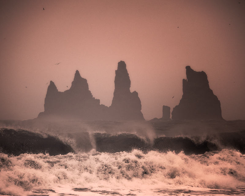 Violent Waves on the Shore of Iceland