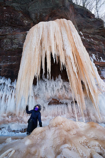 me under giant icicles
