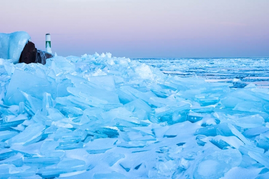 Lake Superior in winter, Grand Marais, MN, USA