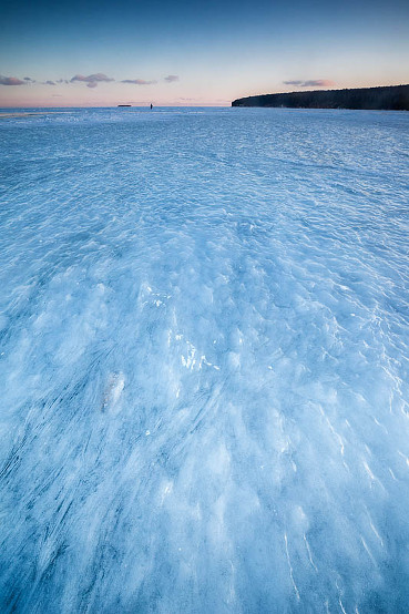 bumpy surface of ice enroute to ice caves (dark formation ahead)