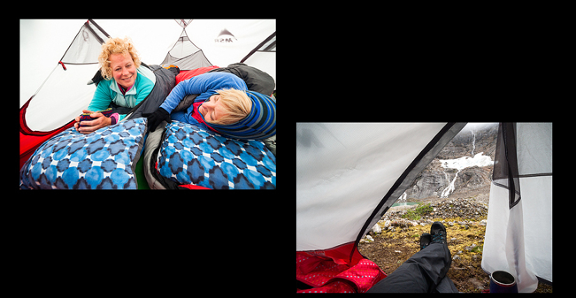 camping tent glacier alaska women