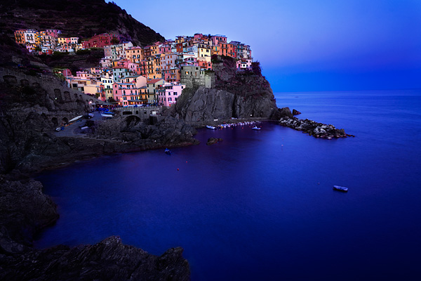 Cinque Terre blue hour photography