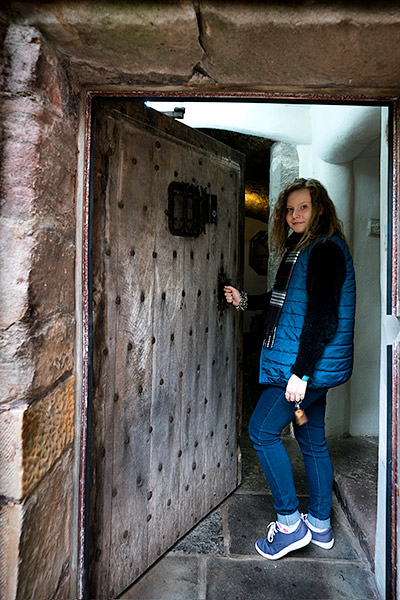 entrance for staying in a castle near Glasgow