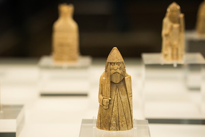 Berserker chess piece, Lewis Chessmen, Museum, Isle of Lewis