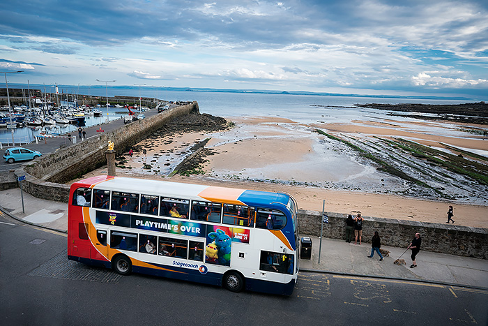 Stagecoach bus on the Fife Coastal Path