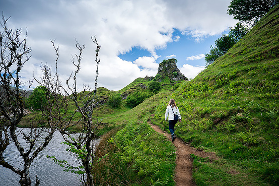 over the sea to skye to hike the Fairy Glen trail