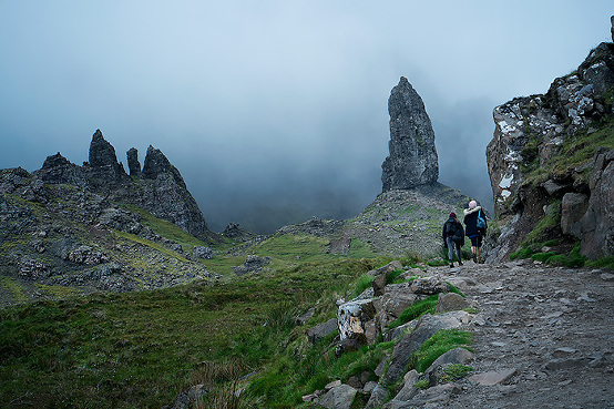 Old Man of Storr hiking trail on Trotternish peninsula, Isle of Skye