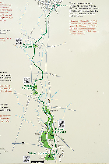 San Antonio Missions map