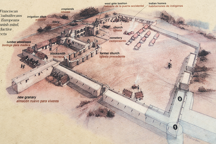 layout of Espada San Antonio Missions