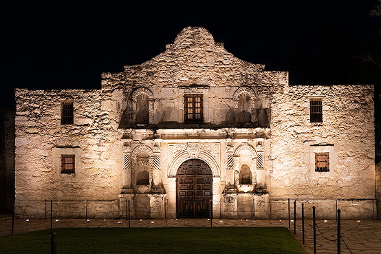 Alamo at night, TX