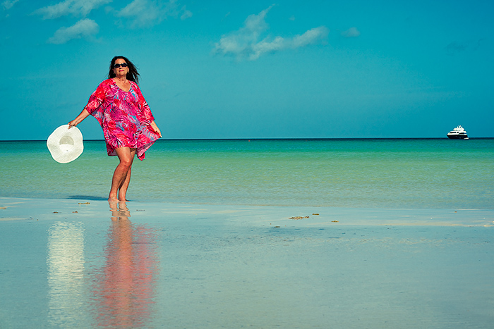 Woman on beach, Isla Holbox