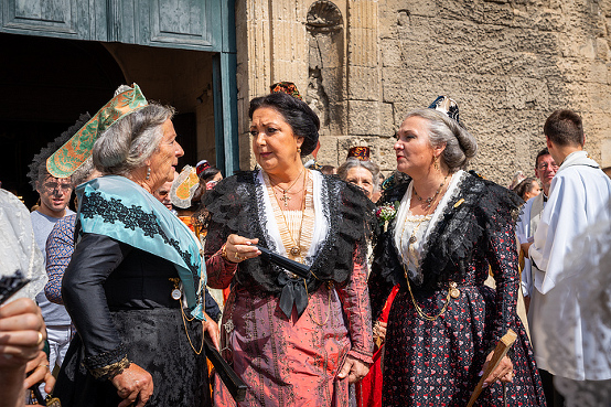 Fete du Costume ceremony outside Notre Dame church, Ales