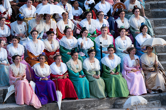 Costume du Fete, Antique Theatre, Arles, France
