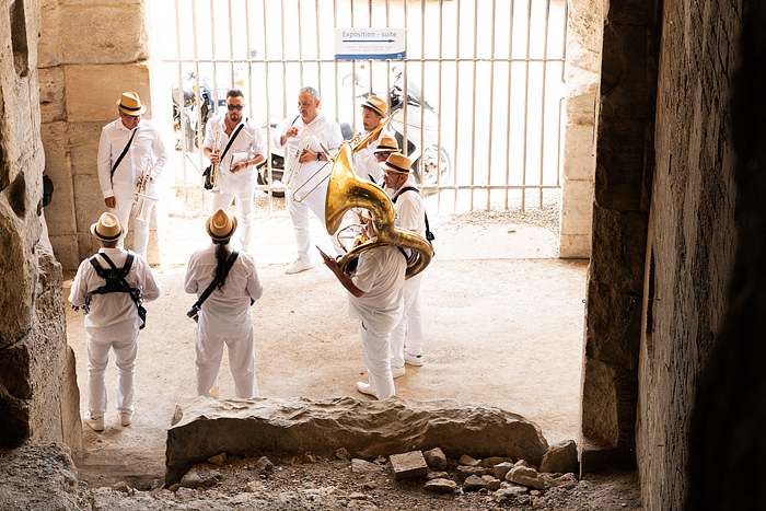 brass band at the Roman Arena, Arles