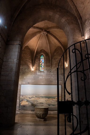 Sant Pere Gothic church dating from the 9th century is where Salvador Dali was baptized and had his funeral, Figueres, Girona, Spain