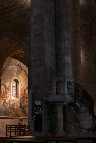 Sant Pere Gothic church dating from the 9th century is where Salvador Dali was baptized and had his funeral, Figueres, Girona, Spain